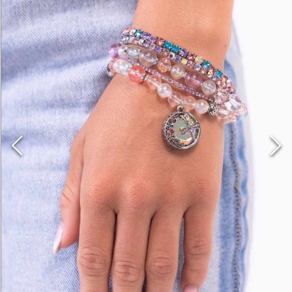 Multicolor Beaded Bracelet with Charm